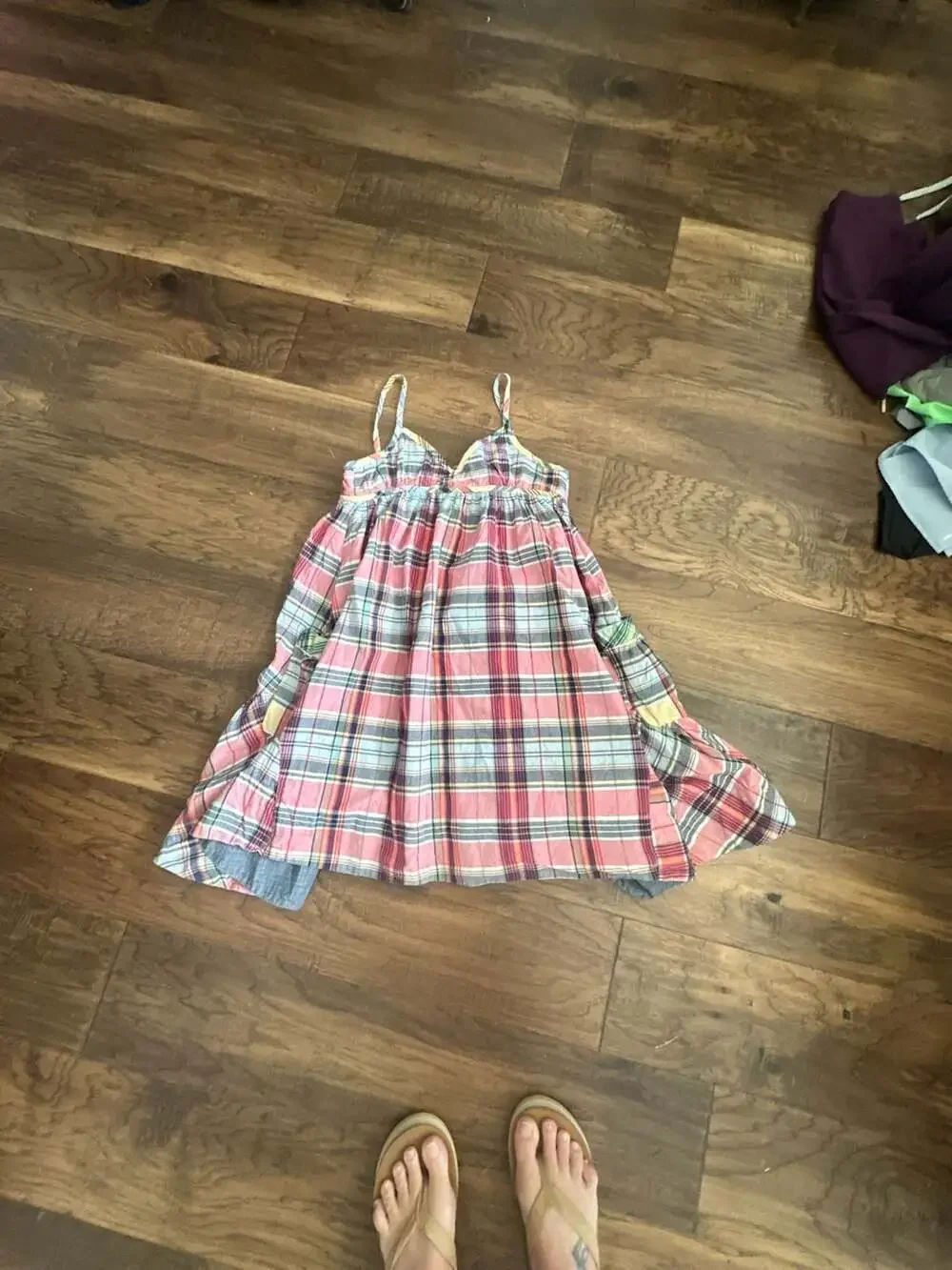 Ralph Lauren Girls Pink Plaid Cotton Sundress Size 14